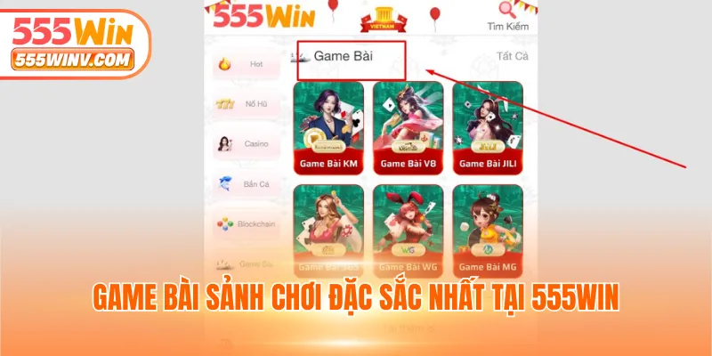 Game bài sảnh chơi đặc sắc nhất tại 555WIN